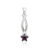 Designer Elegant Oval Cubic Zirconia Star Pendant TPD2283 - Jewelry