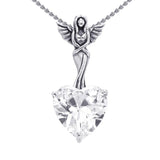 Elegance of the Earth Angel ~ Sterling Silver Jewelry Pendant with Heart-shaped Gemstones TPD2348 - Jewelry