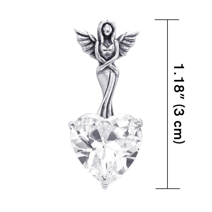 Elegance of the Earth Angel ~ Sterling Silver Jewelry Pendant with Heart-shaped Gemstones TPD2348 - Jewelry