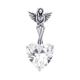 Elegance of the Earth Angel ~ Sterling Silver Jewelry Pendant with Heart-shaped Gemstones TPD2348 - Jewelry