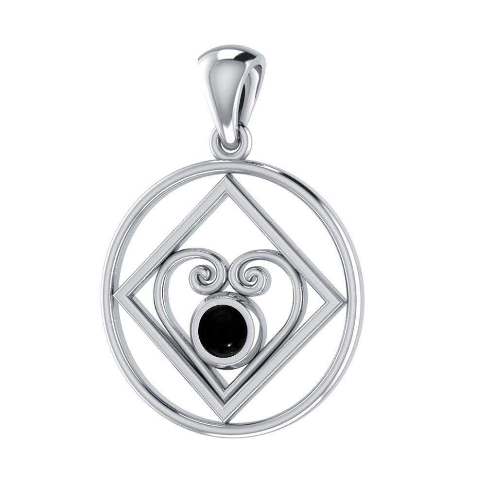 NA Recovery with Heart of Power Silver Pendant TPD270 - Jewelry