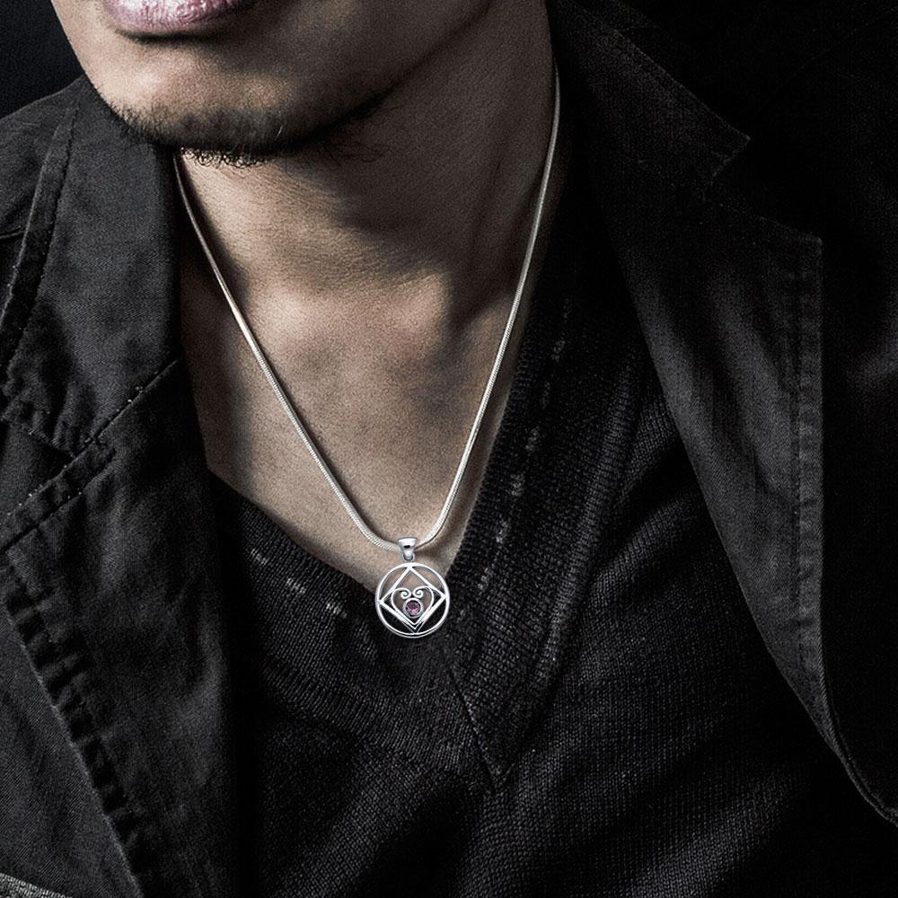 NA Recovery with Heart of Power Silver Pendant TPD270 - Jewelry
