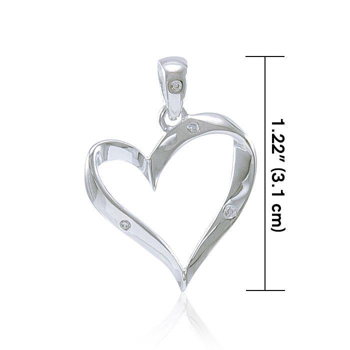 Elegant Heart Silver Pendant TPD2963 - Jewelry