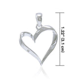 Elegant Heart Silver Pendant TPD2963 - Jewelry