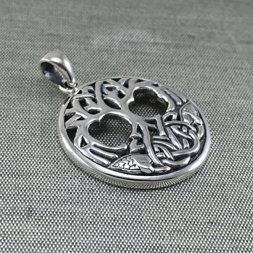 Interwoven with Birds in the Celtic Tree of Life ~ Sterling Silver Jewelry Pendant TPD3019 - Jewelry