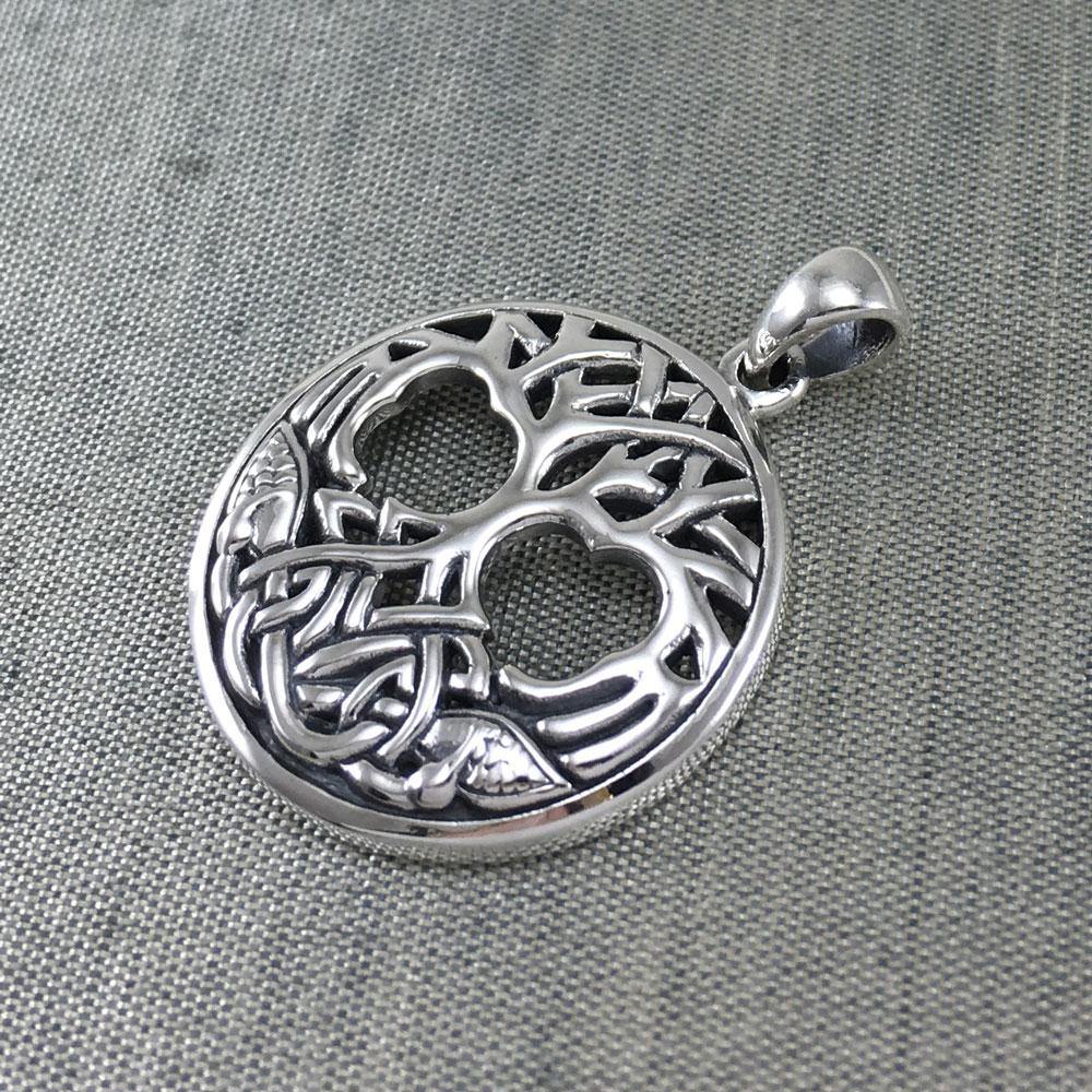 Interwoven with Birds in the Celtic Tree of Life ~ Sterling Silver Jewelry Pendant TPD3019 - Jewelry