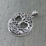 Interwoven with Birds in the Celtic Tree of Life ~ Sterling Silver Jewelry Pendant TPD3019 - Jewelry