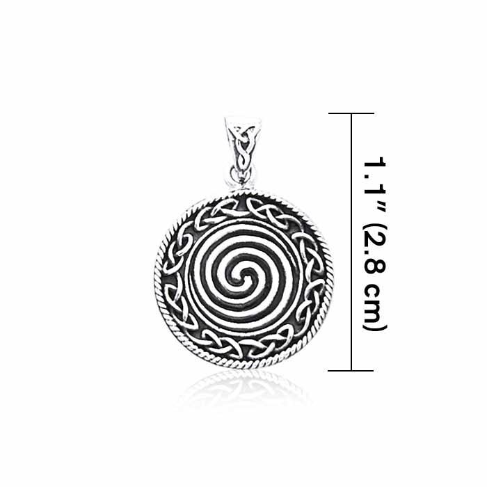 Small Celtic Knot Silver Spiral Pendant TPD3023 - Jewelry