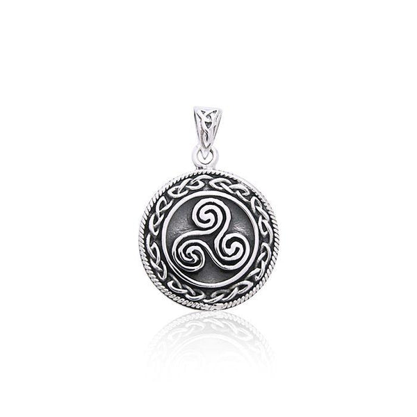 PS Celtic Triskele Pyramid Pendant SV925（和田玉翡翠ホータン