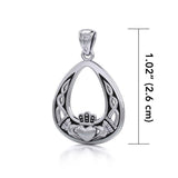 Celtic Knotwork Claddagh Silver Pendant TPD3034 - Jewelry