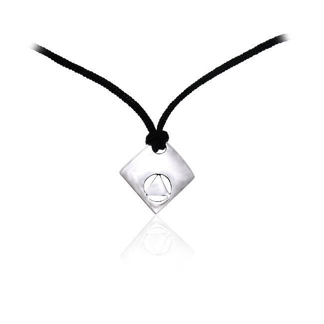 AA Symbol Silver Pendant With Nylon Cord TPD306 - Jewelry