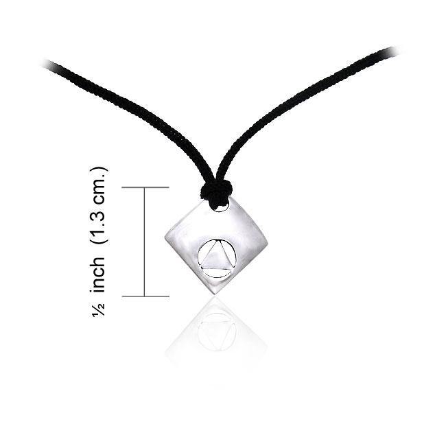 AA Symbol Silver Pendant With Nylon Cord TPD306 - Jewelry