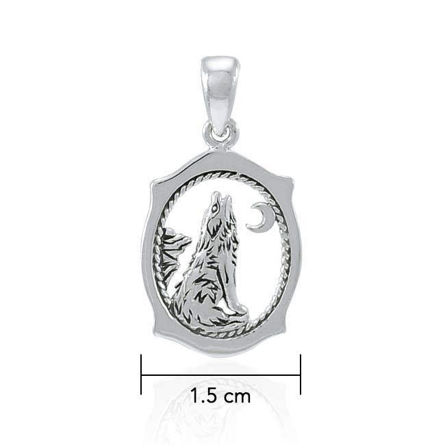 Howling Wolf Sterling Silver Pendant TPD3094 - Jewelry