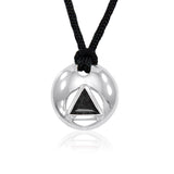 AA Symbol Silver Disk Pendant TPD311