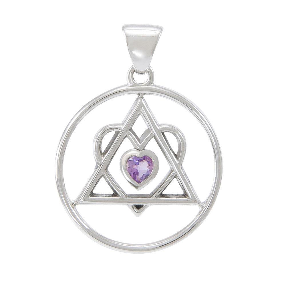 AA Heart in Recovery Silver Pendant TPD315 - Jewelry
