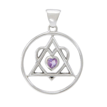 AA Heart in Recovery Silver Pendant TPD315 - Jewelry