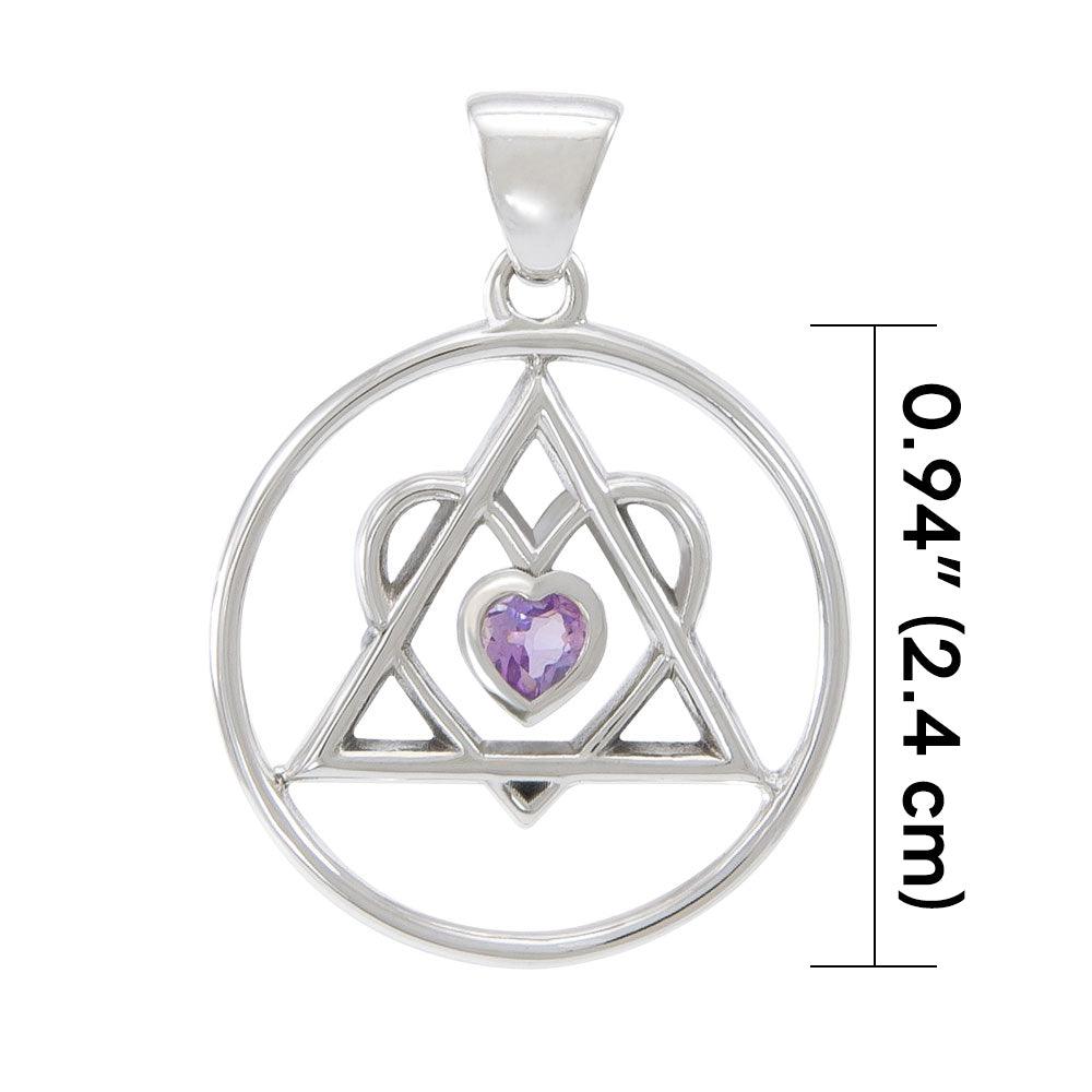 AA Heart in Recovery Silver Pendant TPD315 - Jewelry