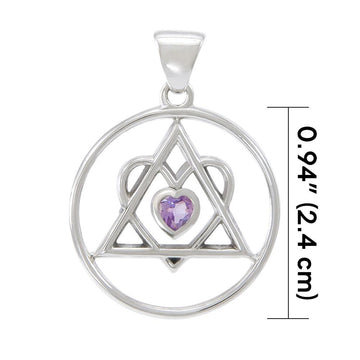 AA Heart in Recovery Silver Pendant TPD315 - Jewelry