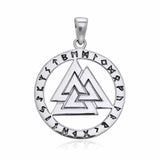 Mickie Mueller Valknut Sterling Silver With Sand Brush Pendant TPD3184