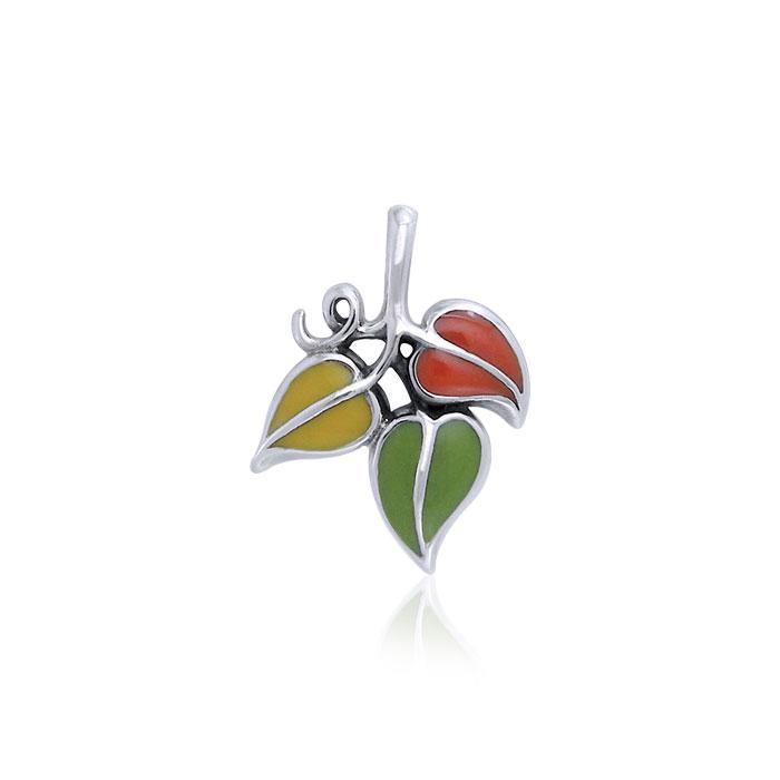 Vine Silver Slider Pendant with Enamel TPD3330 - Jewelry