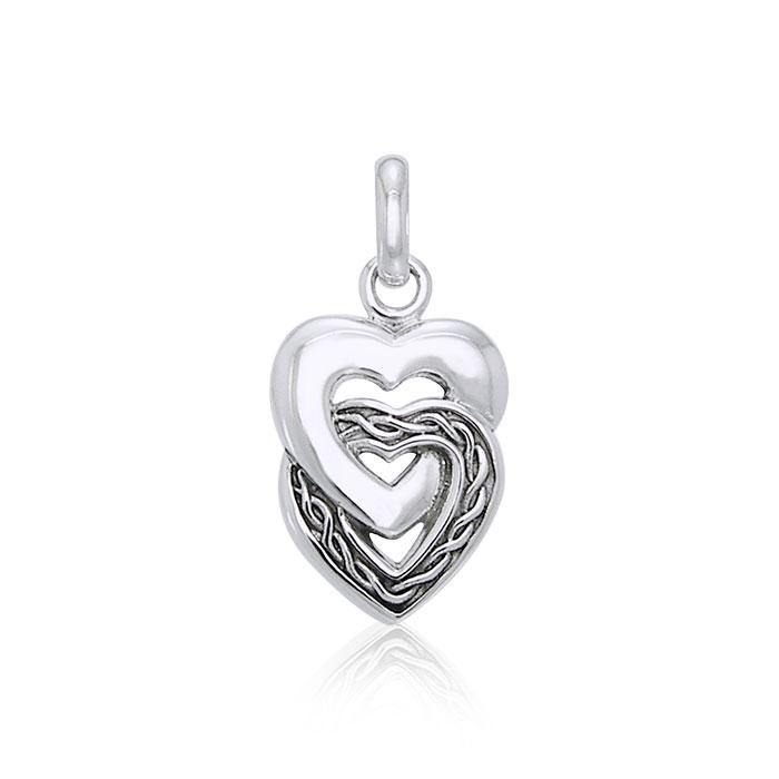 Twin Heart Silver Pendant TPD3409 - Jewelry