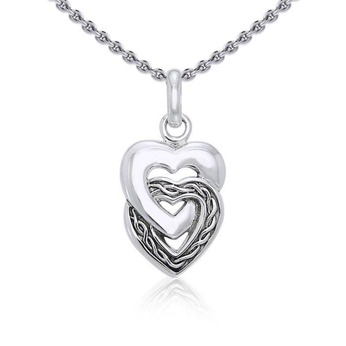 Twin Heart Silver Pendant TPD3409 - Jewelry