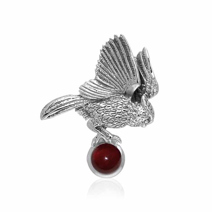 Believe in the underworld connection ~ Ted Andrews Great Horned Owl Pendant with Gemstone TPD341 - Jewelry