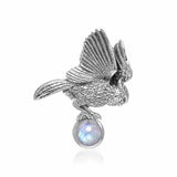 Believe in the underworld connection ~ Ted Andrews Great Horned Owl Pendant with Gemstone TPD341