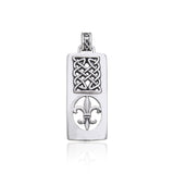 Celtic Knots Fleur De Lis Silver Pendant TPD343 - Jewelry