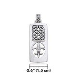 Celtic Knots Fleur De Lis Silver Pendant TPD343 - Jewelry