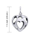 Bold Filigree in Heart Shape Silver Pendant TPD3514 - Jewelry