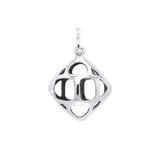 Bold Filigree in Square Shape Silver Pendant TPD3515