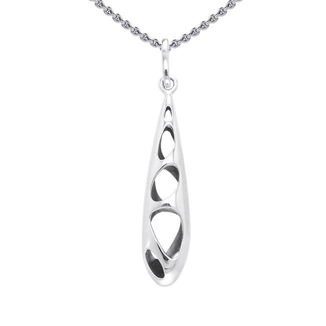 Long Bold Filigree Silver Pendant TPD3517 - Jewelry