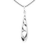 Long Bold Filigree Silver Pendant TPD3517 - Jewelry
