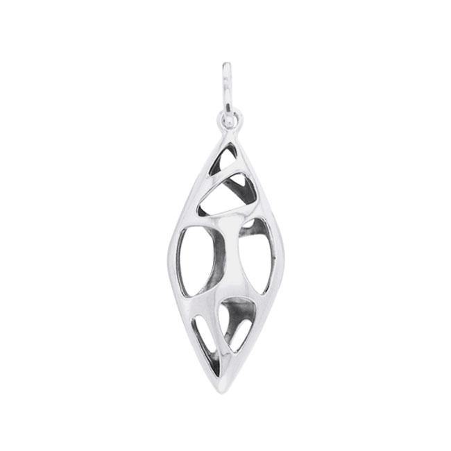 Long Bold Filigree Silver Pendant TPD3518 - Jewelry