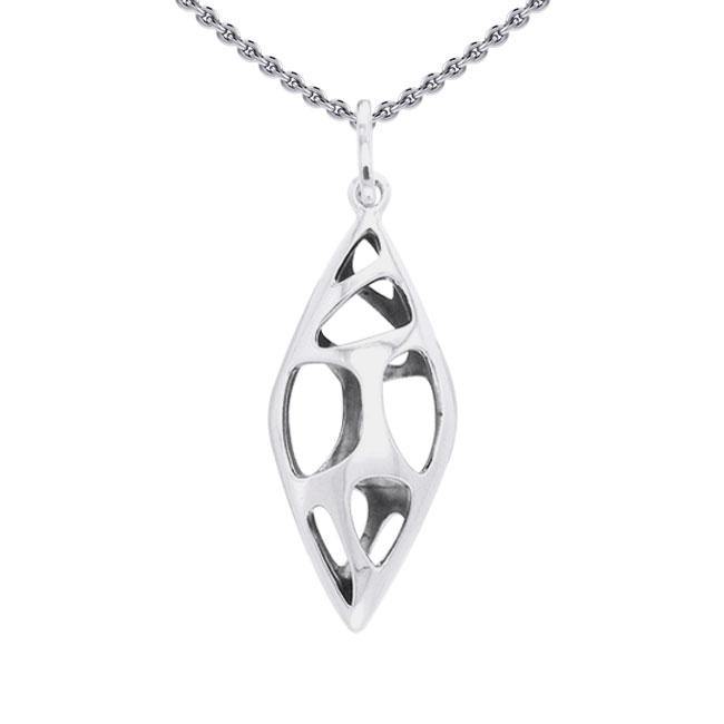 Long Bold Filigree Silver Pendant TPD3518 - Jewelry