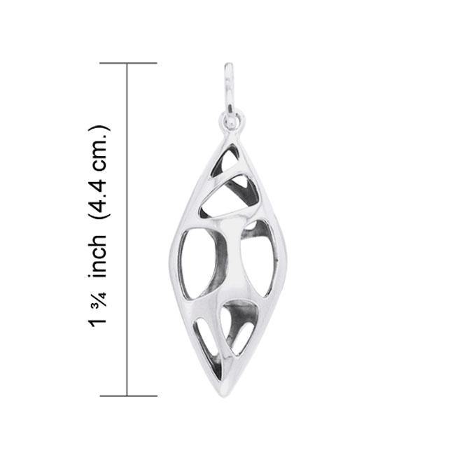 Long Bold Filigree Silver Pendant TPD3518 - Jewelry