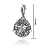 Silver Compass Slider Pendant with Gemstone TPD3528 - Jewelry