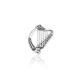 Celtic Knotwork Harp Sterling Silver Pendant TPD3539