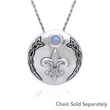 Fleur De Lis with Celtic Knotwork Silver Pendant TPD354 - Jewelry