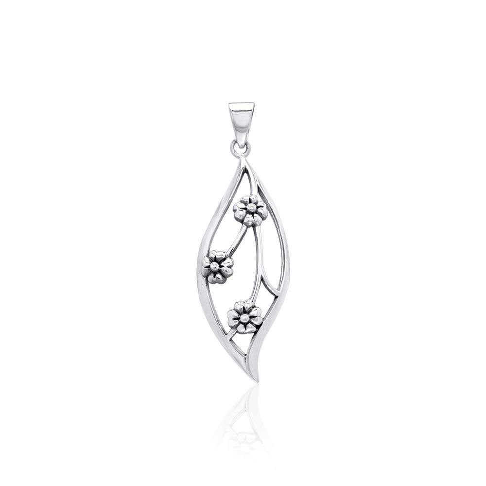Elegant Flower Sterling Silver Pendant TPD3553 - Jewelry