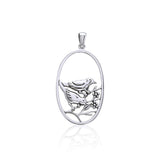 Birds Large Silver Pendant TPD3568 - Jewelry