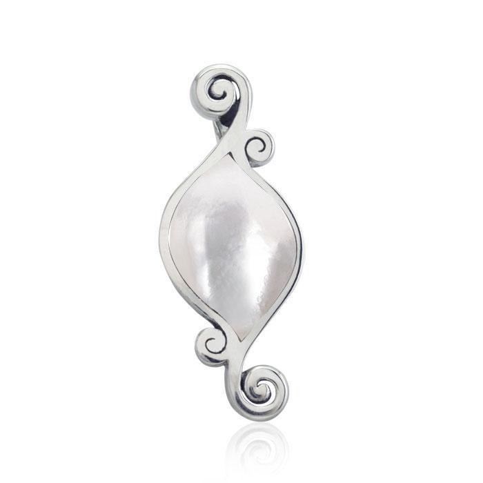 Organic Form Inlay Stone Silver Pendant TPD3570 - Jewelry