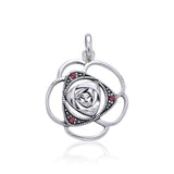 Blooming Rose Silver Pendant with Gems TPD3585 - Jewelry