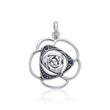 Blooming Rose Silver Pendant with Gems TPD3585 - Jewelry