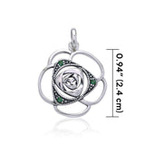 Blooming Rose Silver Pendant with Gems TPD3585 - Jewelry