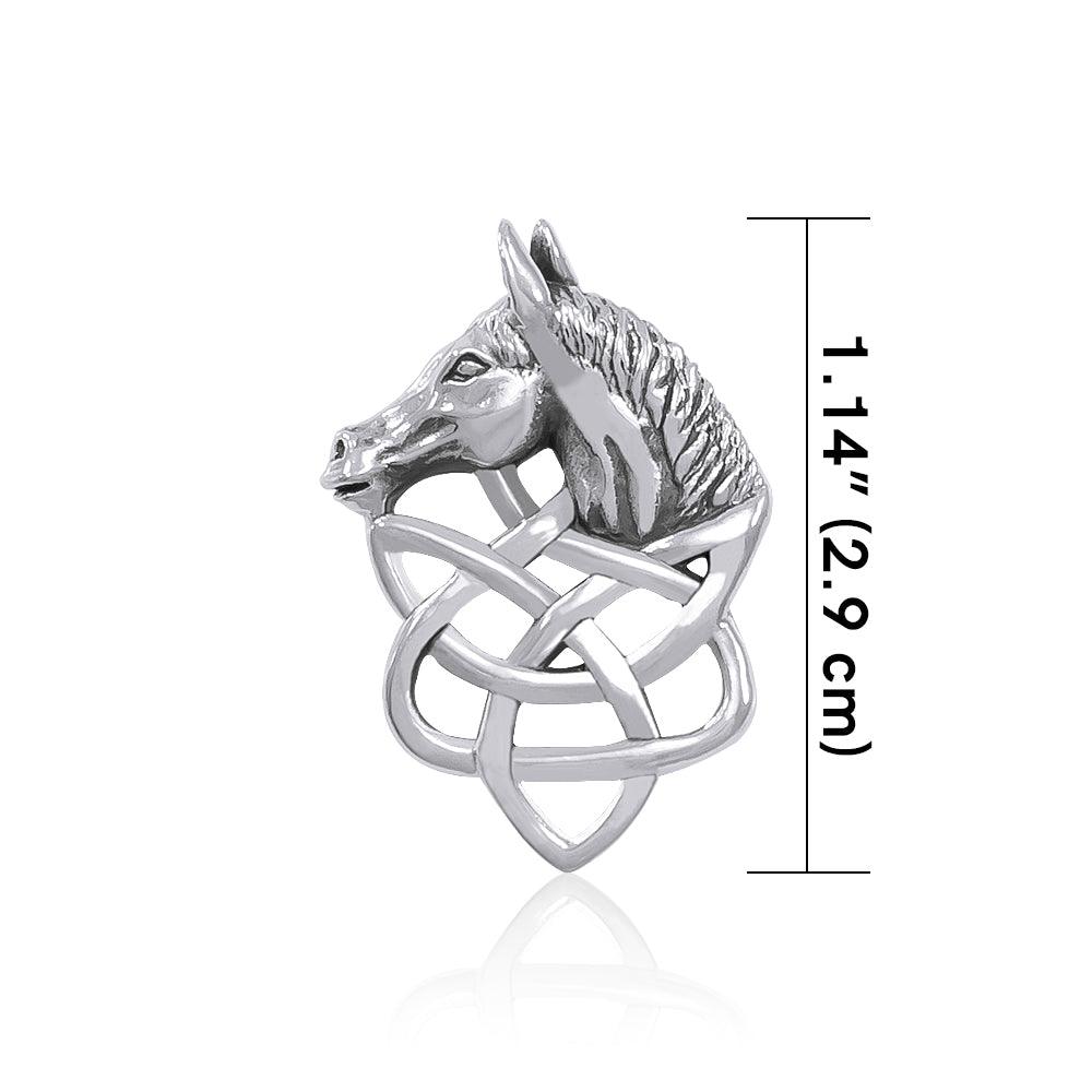Silver Horsehead Knotwork Pendant TPD360 - Jewelry