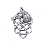 Silver Horsehead Knotwork Pendant TPD360 - Jewelry