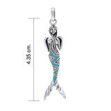 Mermaid Sterling Silver Pendant with Gemstone Tail TPD3625 - Jewelry