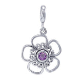 Blooming Flower Silver Pendant with Gems TPD3687 - Jewelry